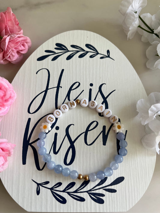 Bracelet de perles bleu ciel Born Again