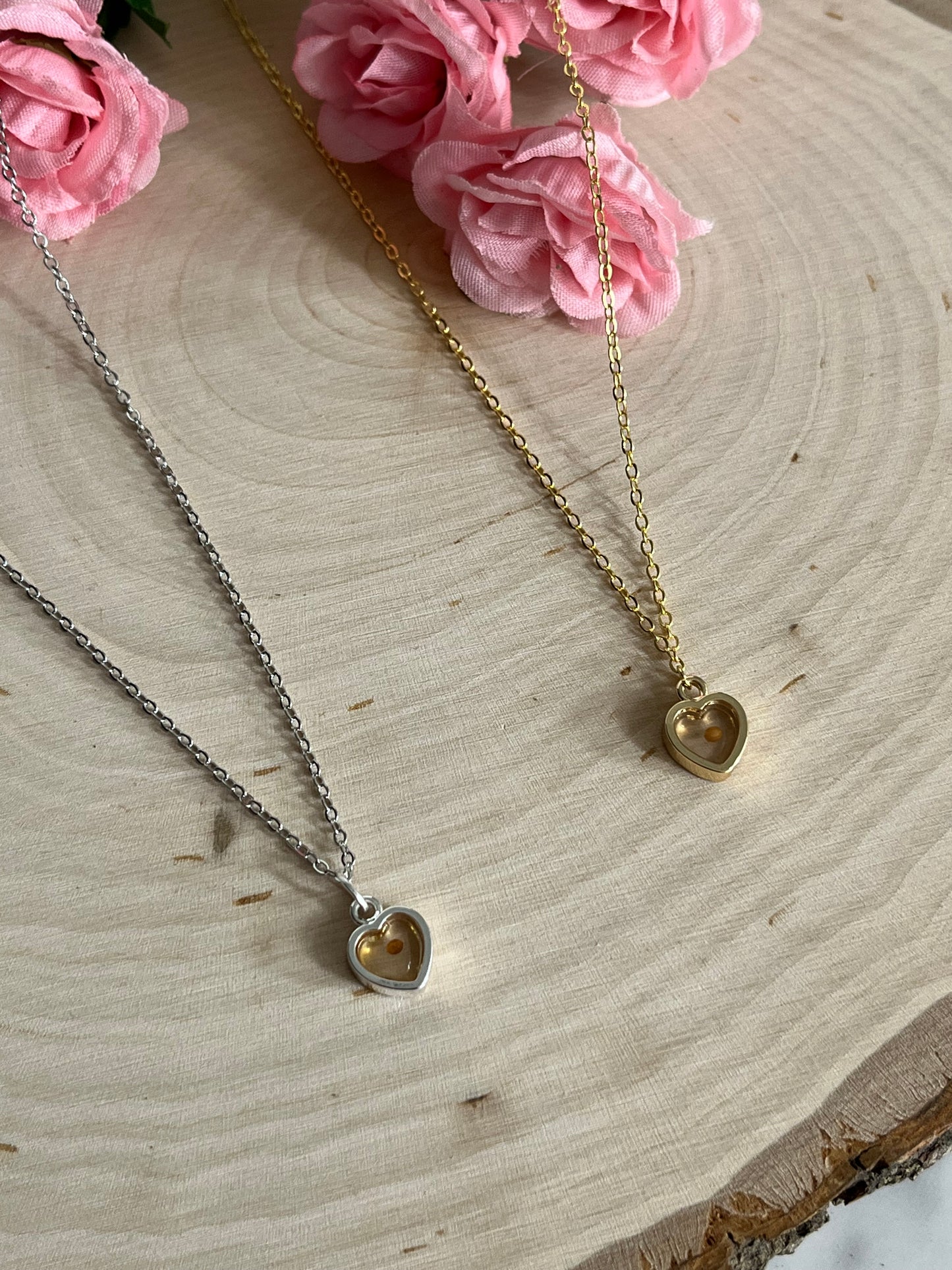 Christian Mustard Seed Heart Necklace in Gold and Silver – Faith Jewelry for Women