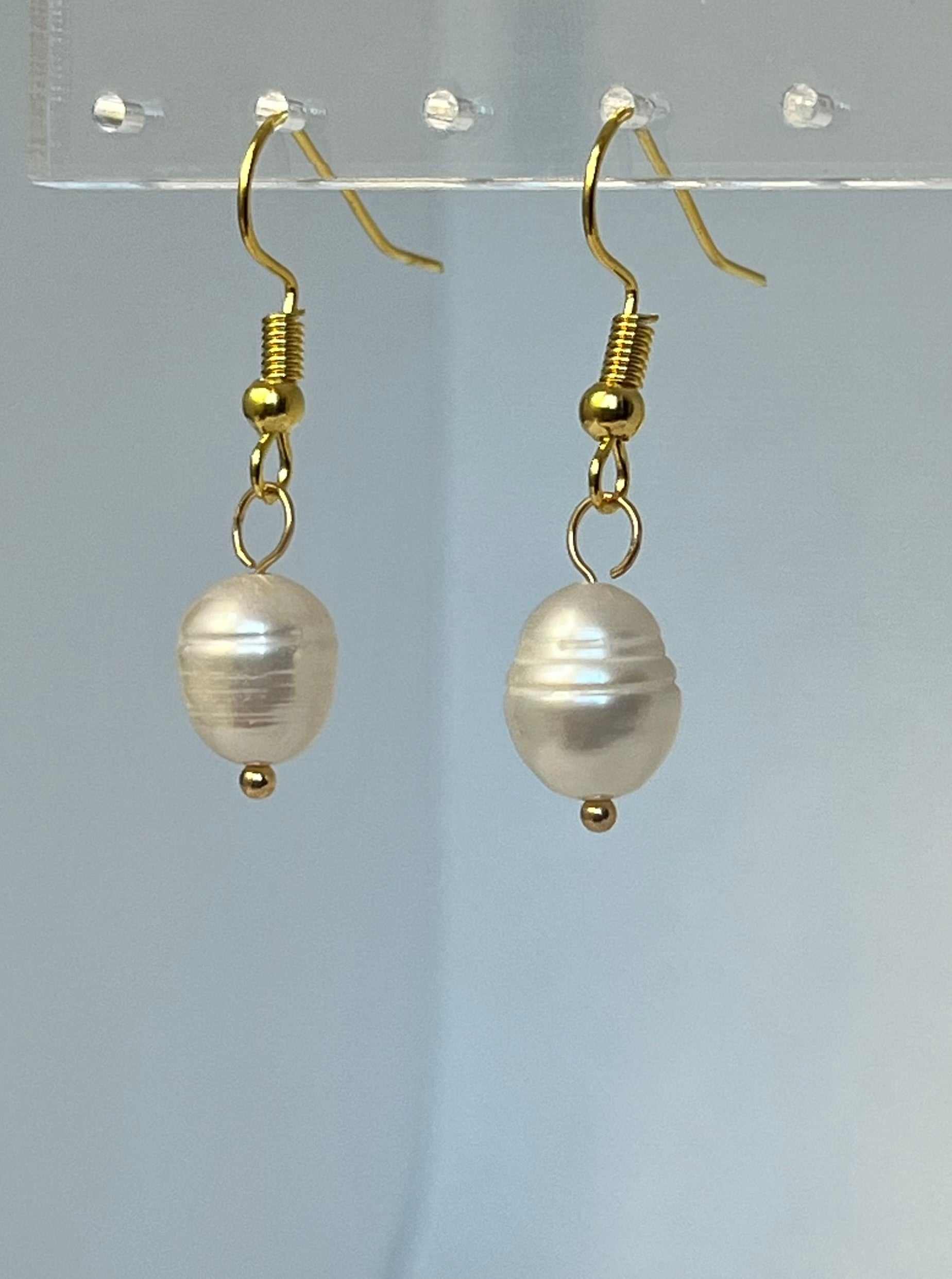 Gold Earrings with pearls – 18K faith jewelry inspired by Proverbs 31.


