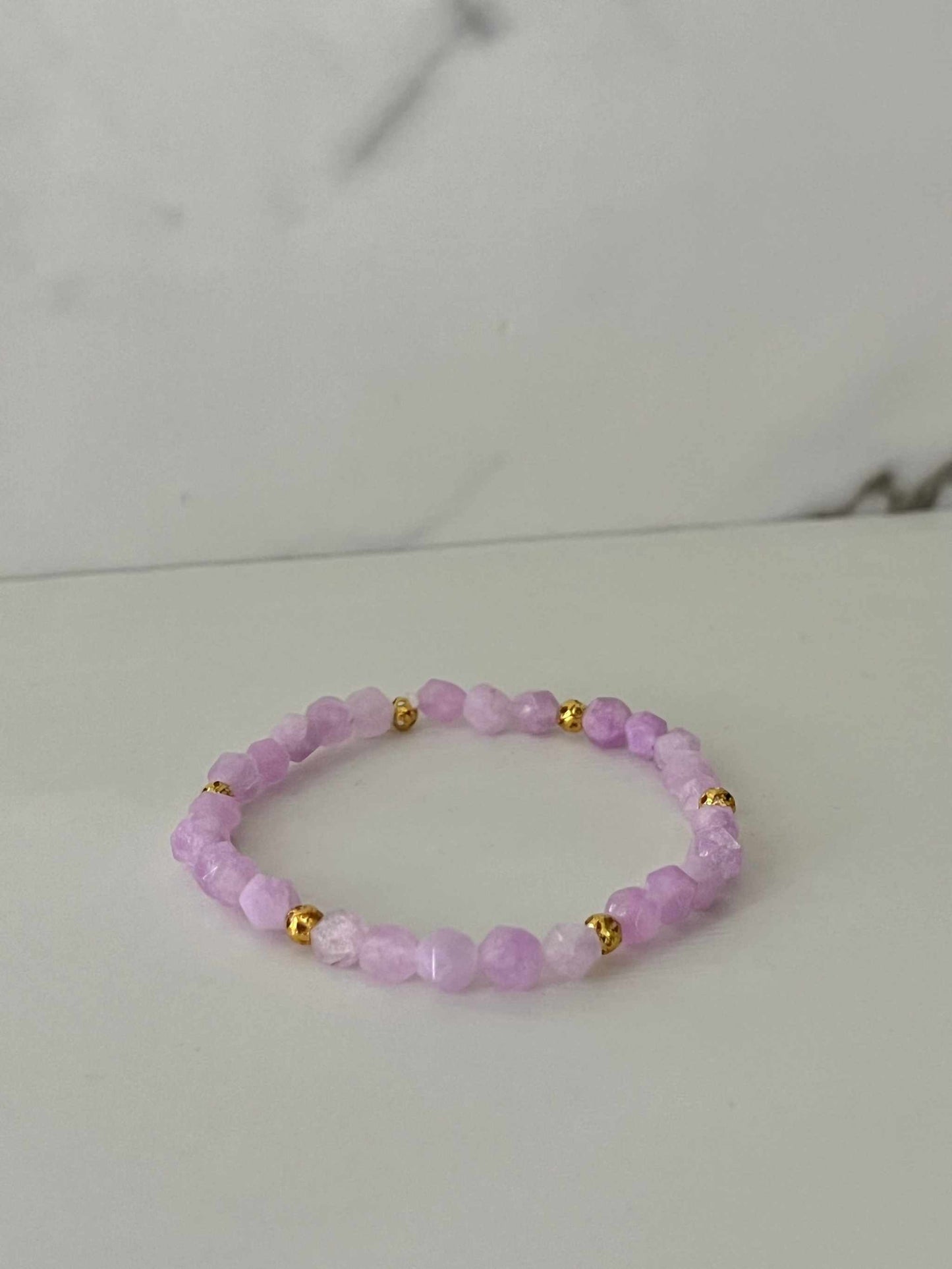 Lavender Angelite Stone Bracelet, natural gemstone bracelet with lavender angelite beads