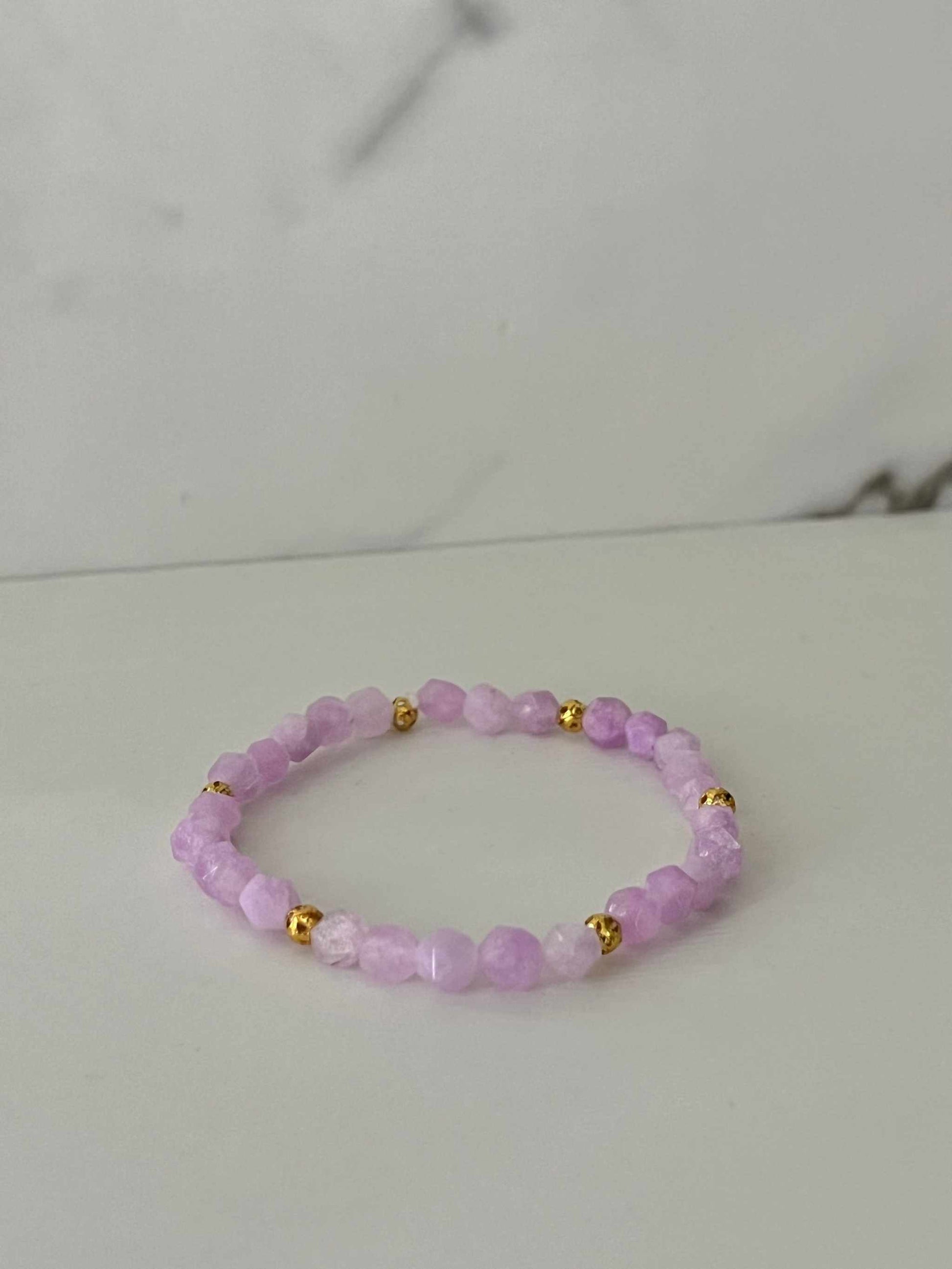 Lavender Angelite Stone Bracelet, natural gemstone bracelet with lavender angelite beads