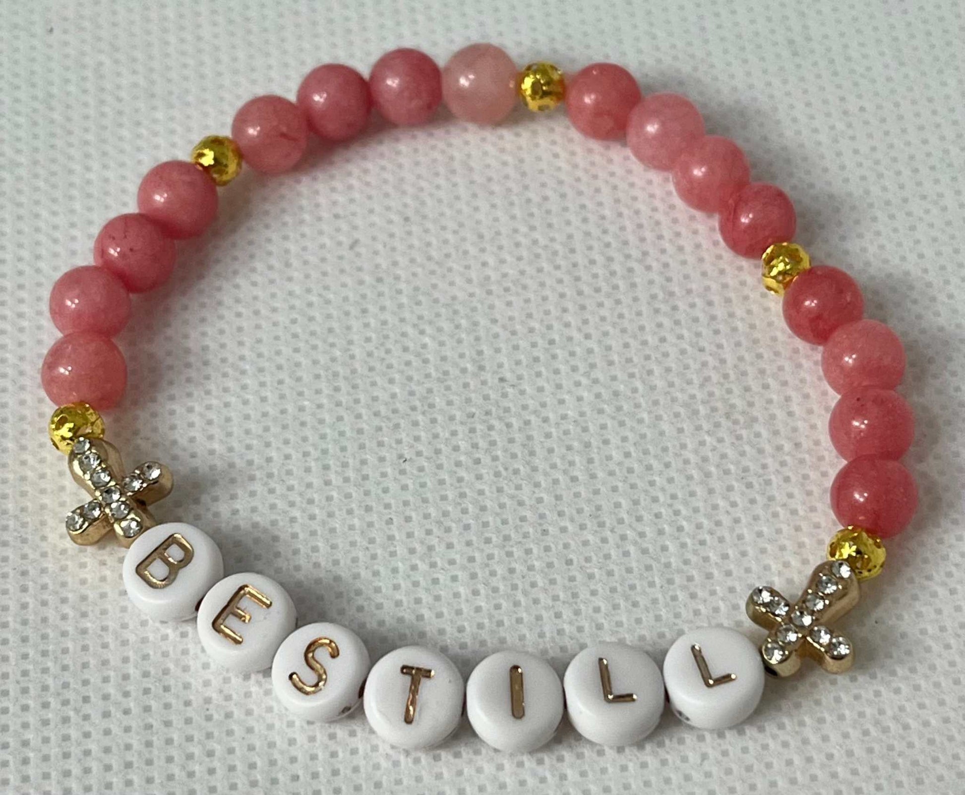 Bead Bracelet - Be Still Bible Verse Faith Jewelry with high-quality beads and scripture charm