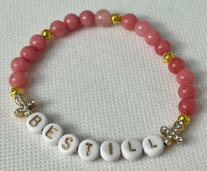 Bead Bracelet - Be Still Bible Verse Faith Jewelry with high-quality beads and scripture charm