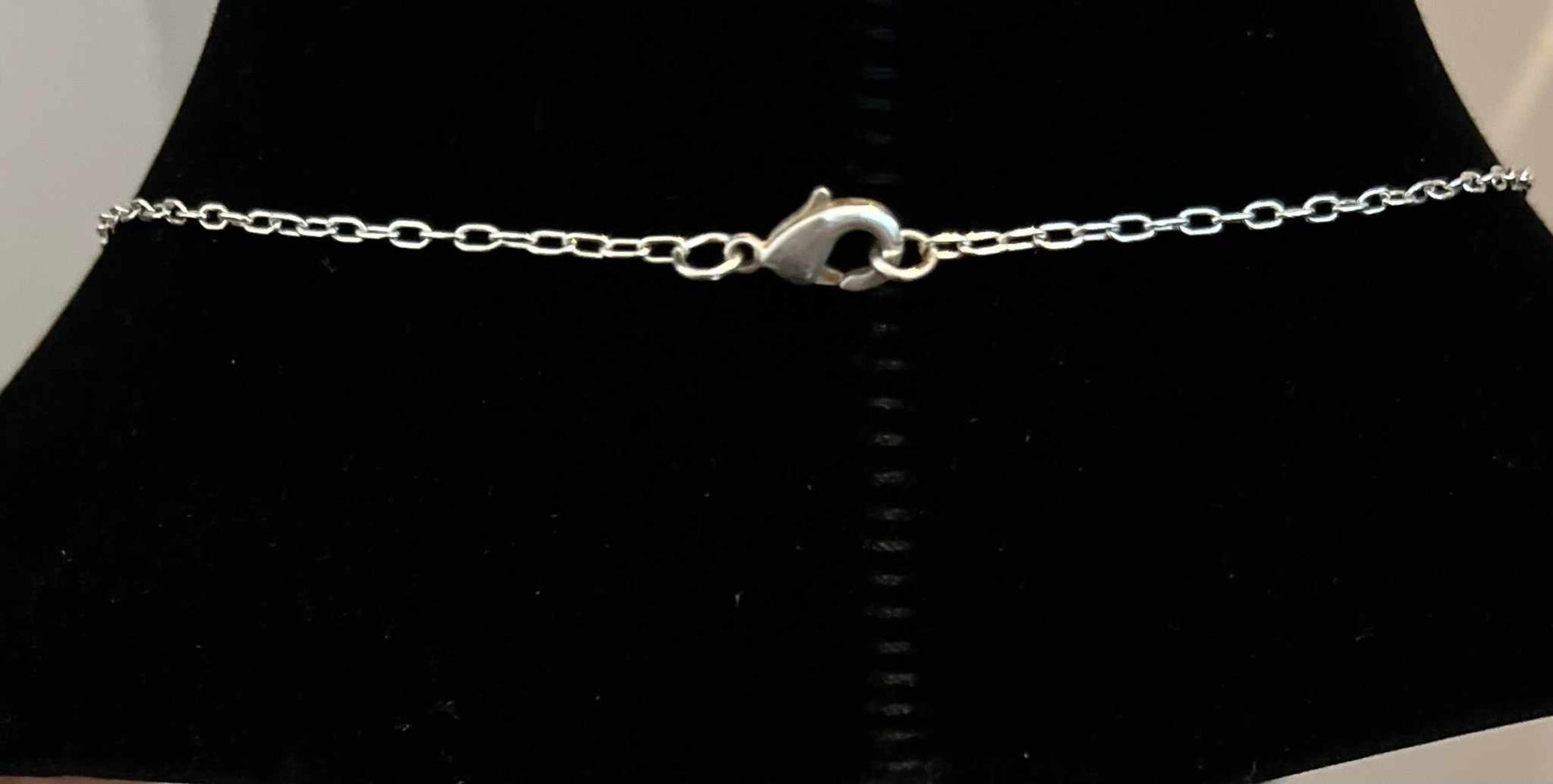 Silver Necklace with sterling cross pendant and faith charm – Christian jewelry.

