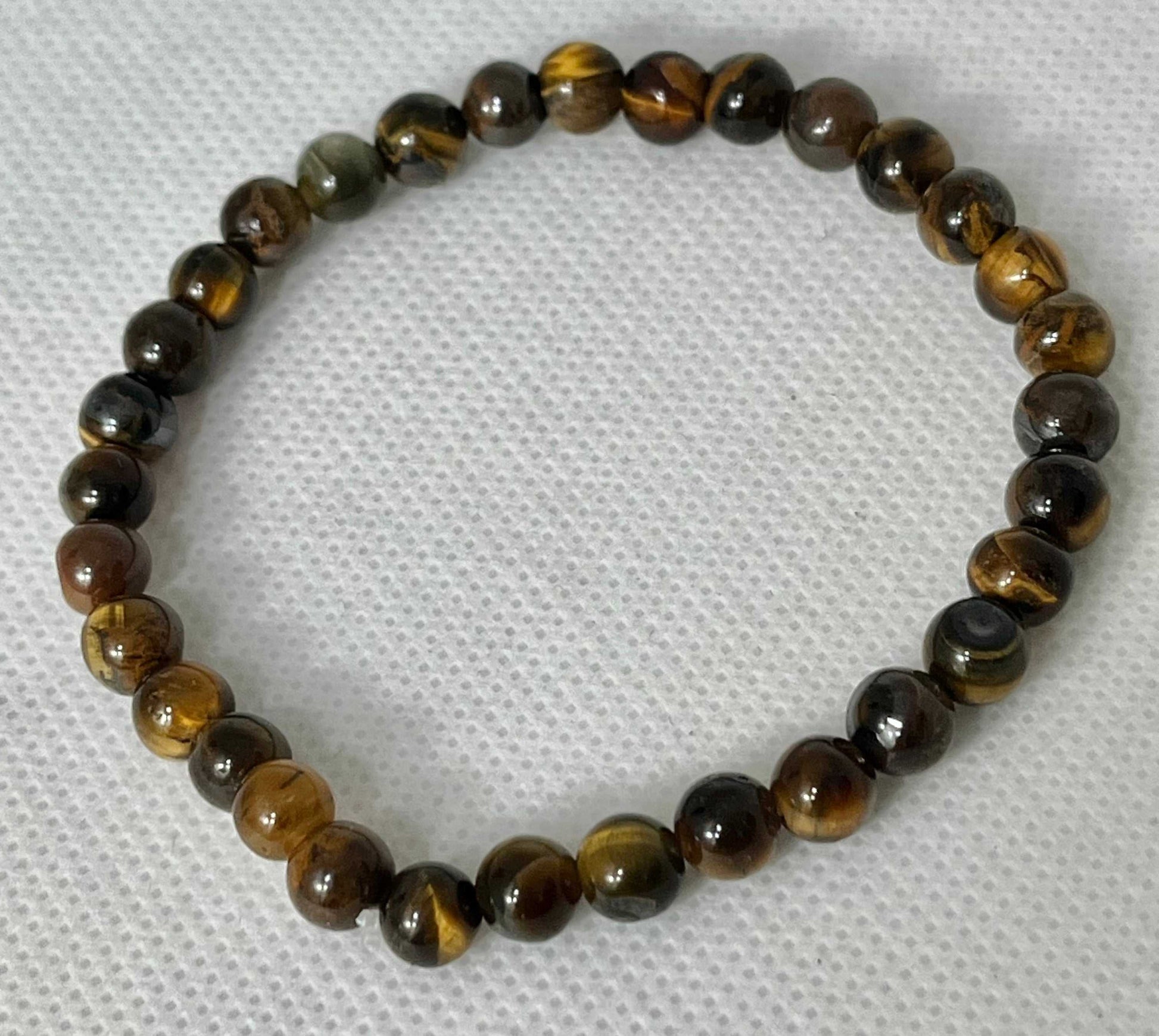 Tiger Eye Beaded Bracelet - Natural Stone Bracelet with Round Tiger Eye Beads