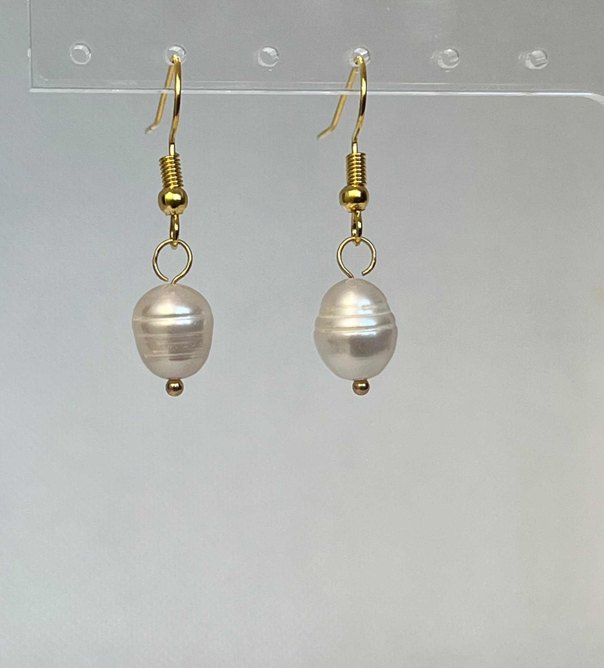 Gold Earrings with pearls – 18K faith jewelry inspired by Proverbs 31.

