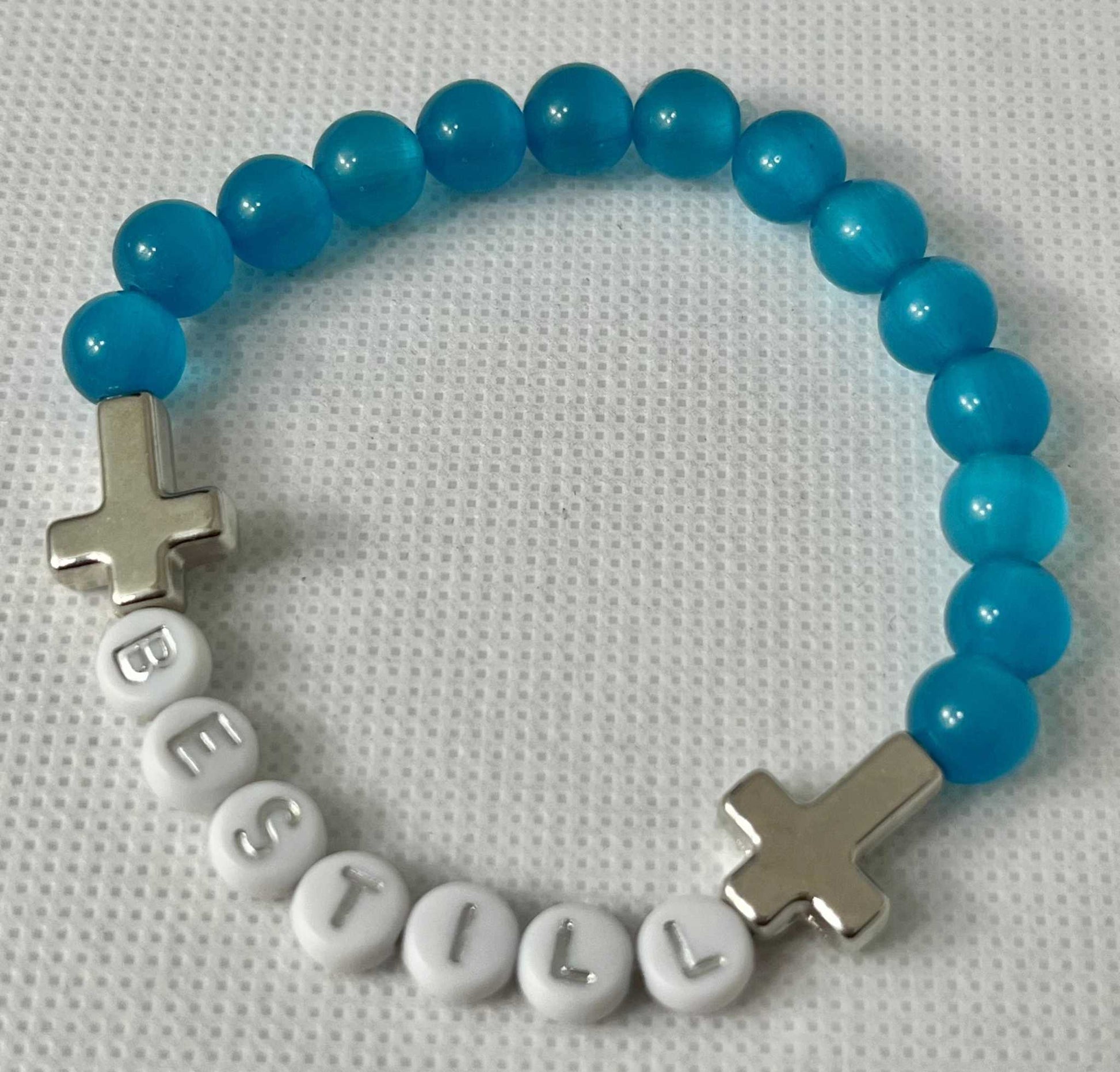 Bead Bracelet - Be Still Bible Verse Faith Jewelry with high-quality beads and scripture charm