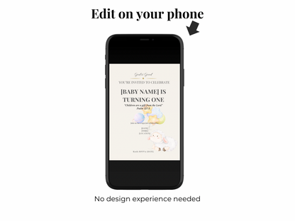 Christian birthday invitation template Psalm 118:24 editable digital invite