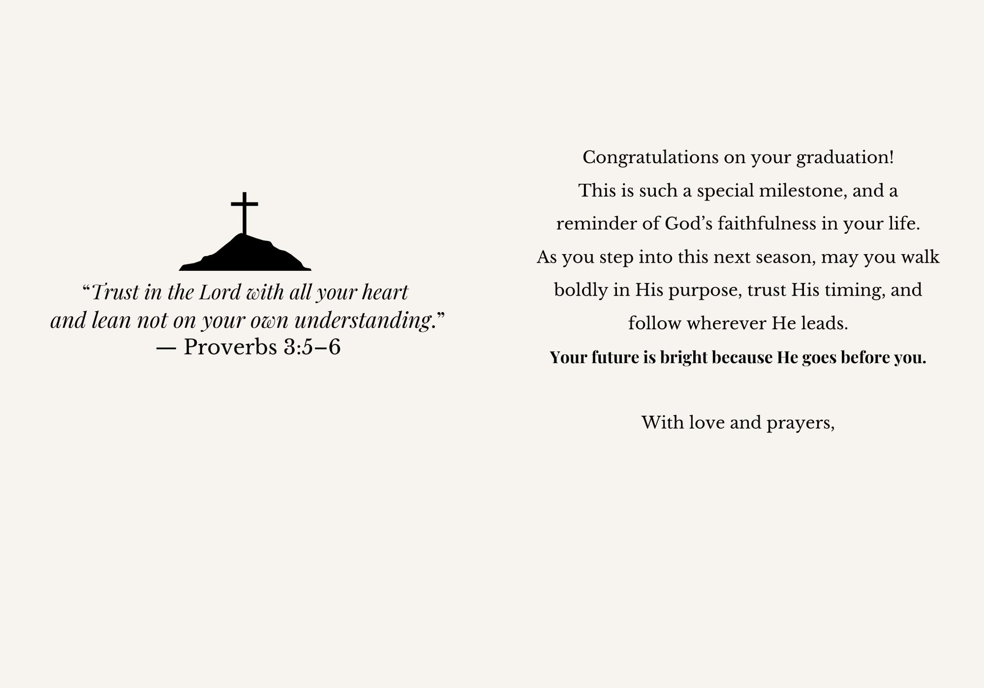 Christian graduation card printable, green floral gold design, Jeremiah 29:11, 5x7 folded
