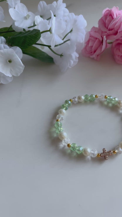 Pearl Cross Bracelet Collection Christian Jewelry