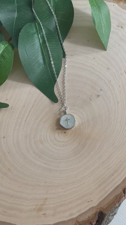 Silver Necklace Pearl Cross Pendant - Hypoallergenic and Timeless