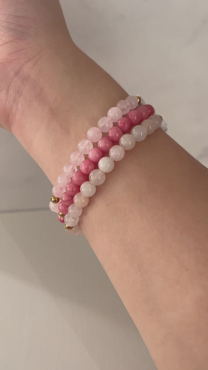 Ensemble de bracelets superposés en opale Réjouissez-vous, priez et faites confiance
