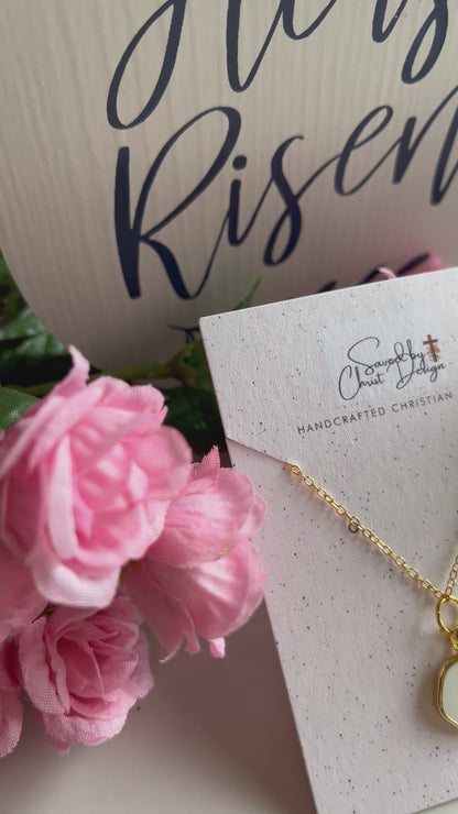 Gold Necklace 16K White Cross Pendant