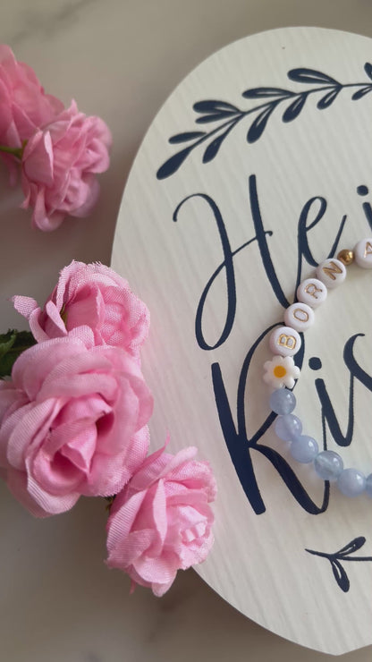 Bracelet de perles bleu ciel Born Again
