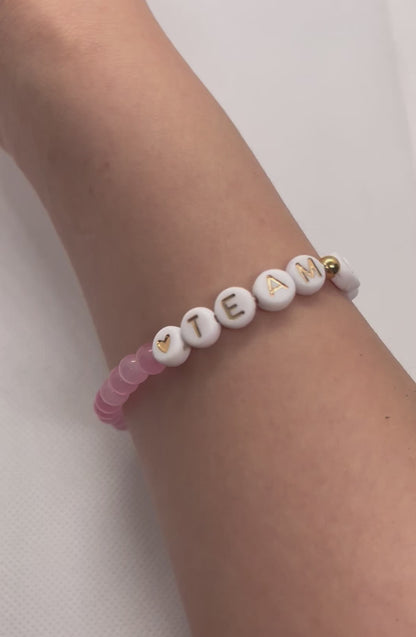 Pulsera de cuentas iridiscentes de ópalo en varios colores, verde o rosa del equipo Jesús/ rosa I love Jesus