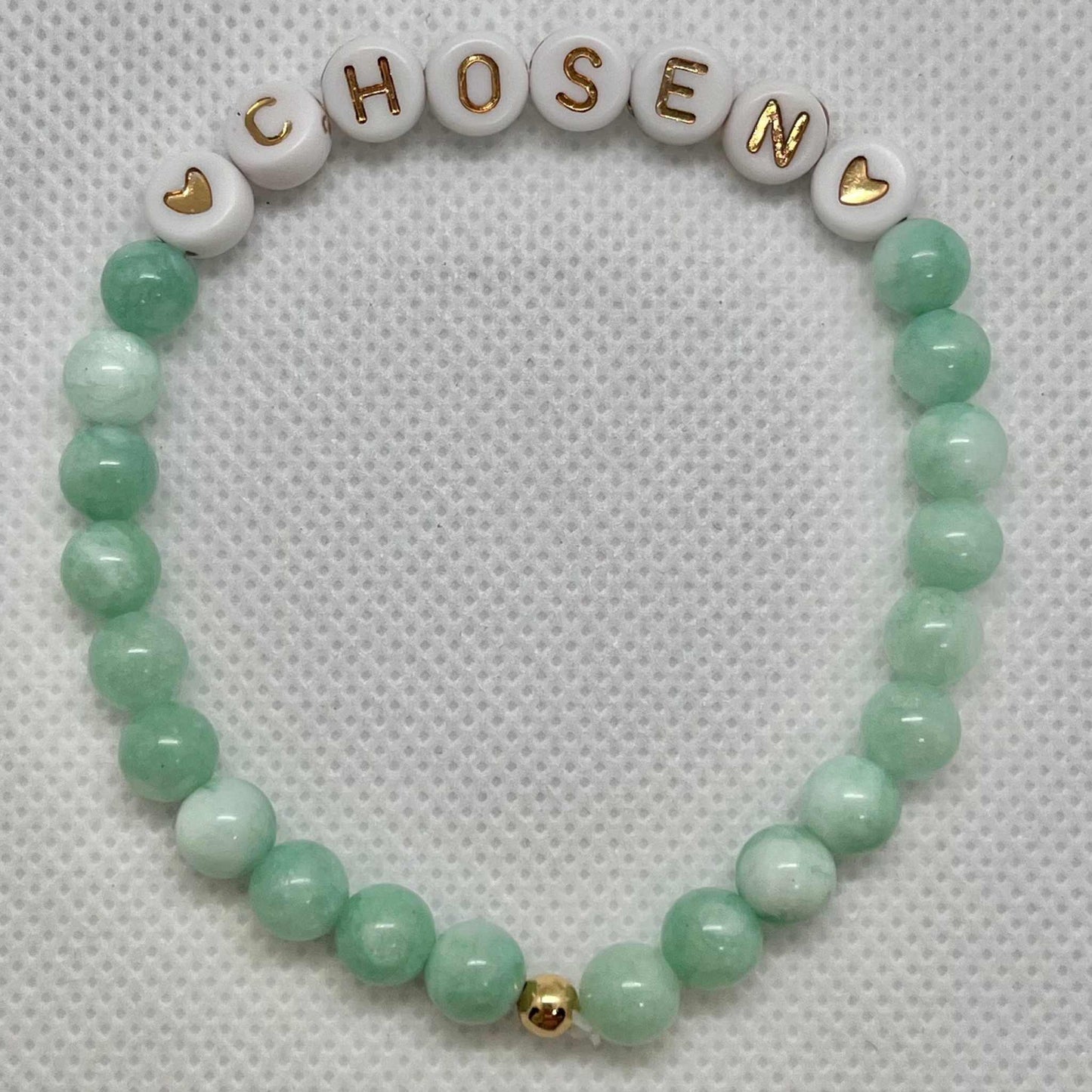 Jade Chosen Bead Bracelet – elegant stone jewelry with a faith-inspired meaning.

