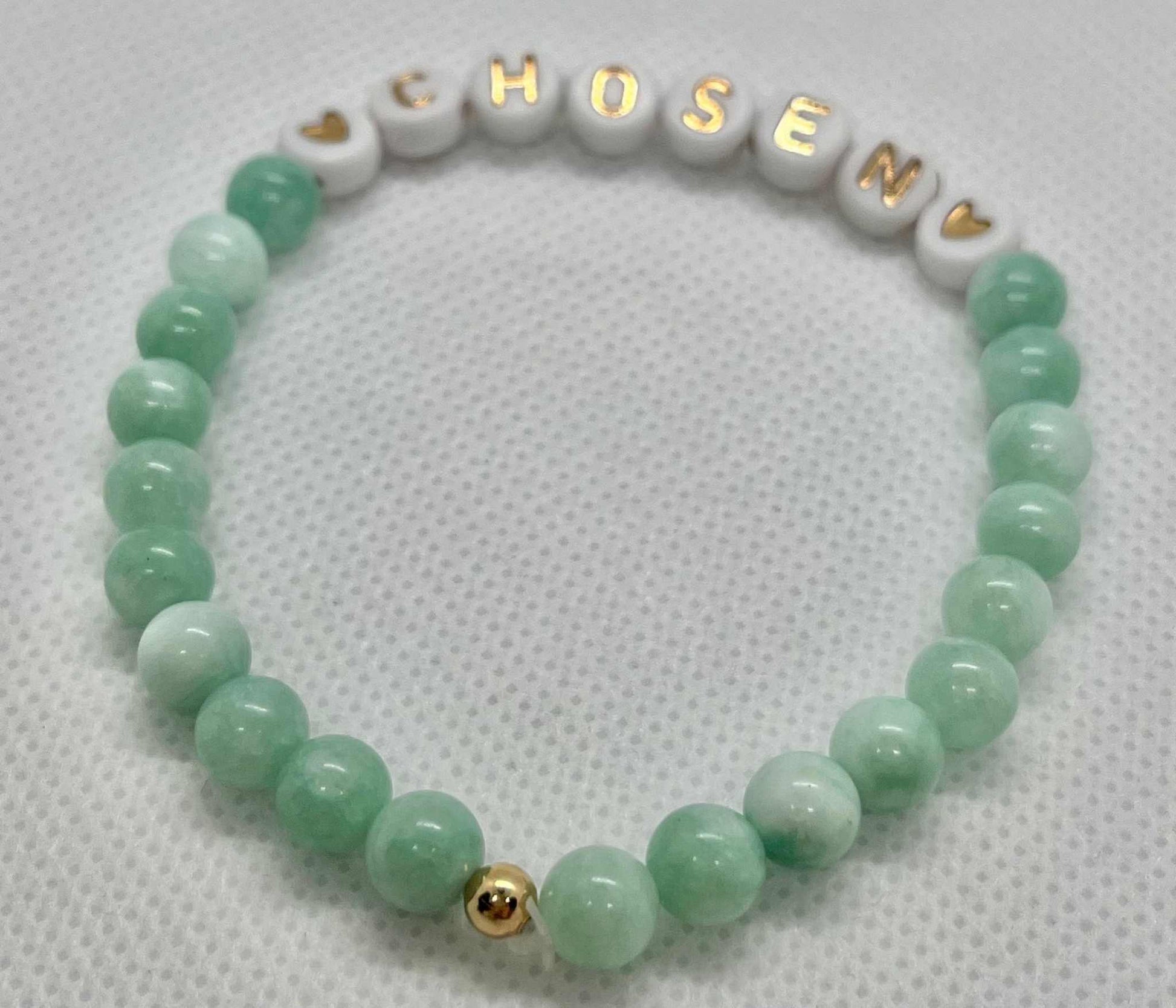 Jade Chosen Bead Bracelet – elegant stone jewelry with a faith-inspired meaning.

